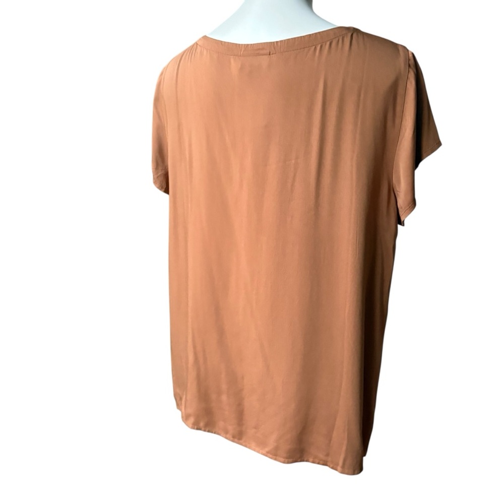 NWT PURE JILL J JILL Lenzing Ecovero Short Sleeve Top in Saffron, Sz L - Picture 7 of 13